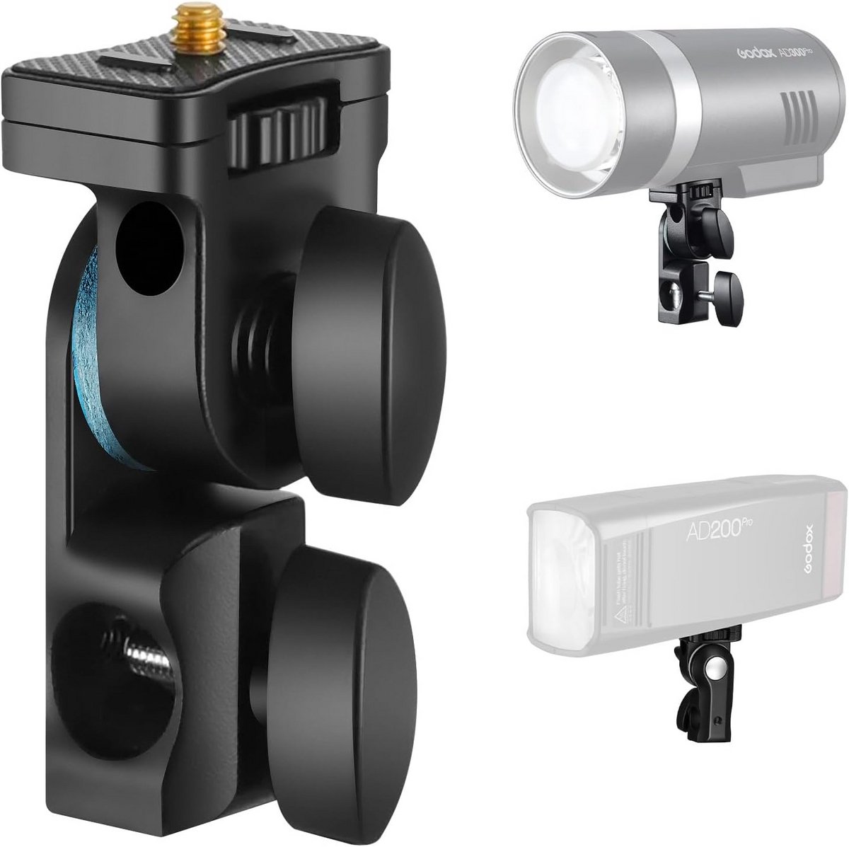 Flitshouder met Parapluhouder en Adapter voor Fotostudio - 1/4 Inch Schroef