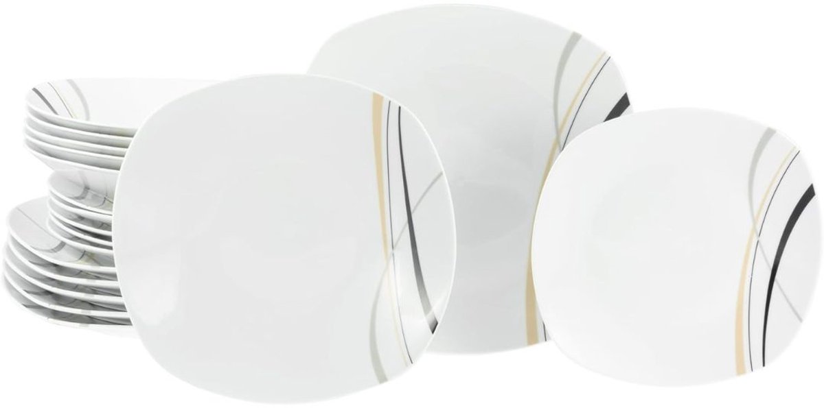 CLVP® Serviesset 6 Persoons - Serviessets - Bordenset - Chique Bordenset - Porselein