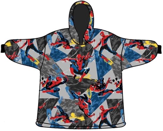 SpiderMan Hoodie Fleece deken, Jump - Kind (One Size ) - Polyester van Merkloos — afbeelding 3
