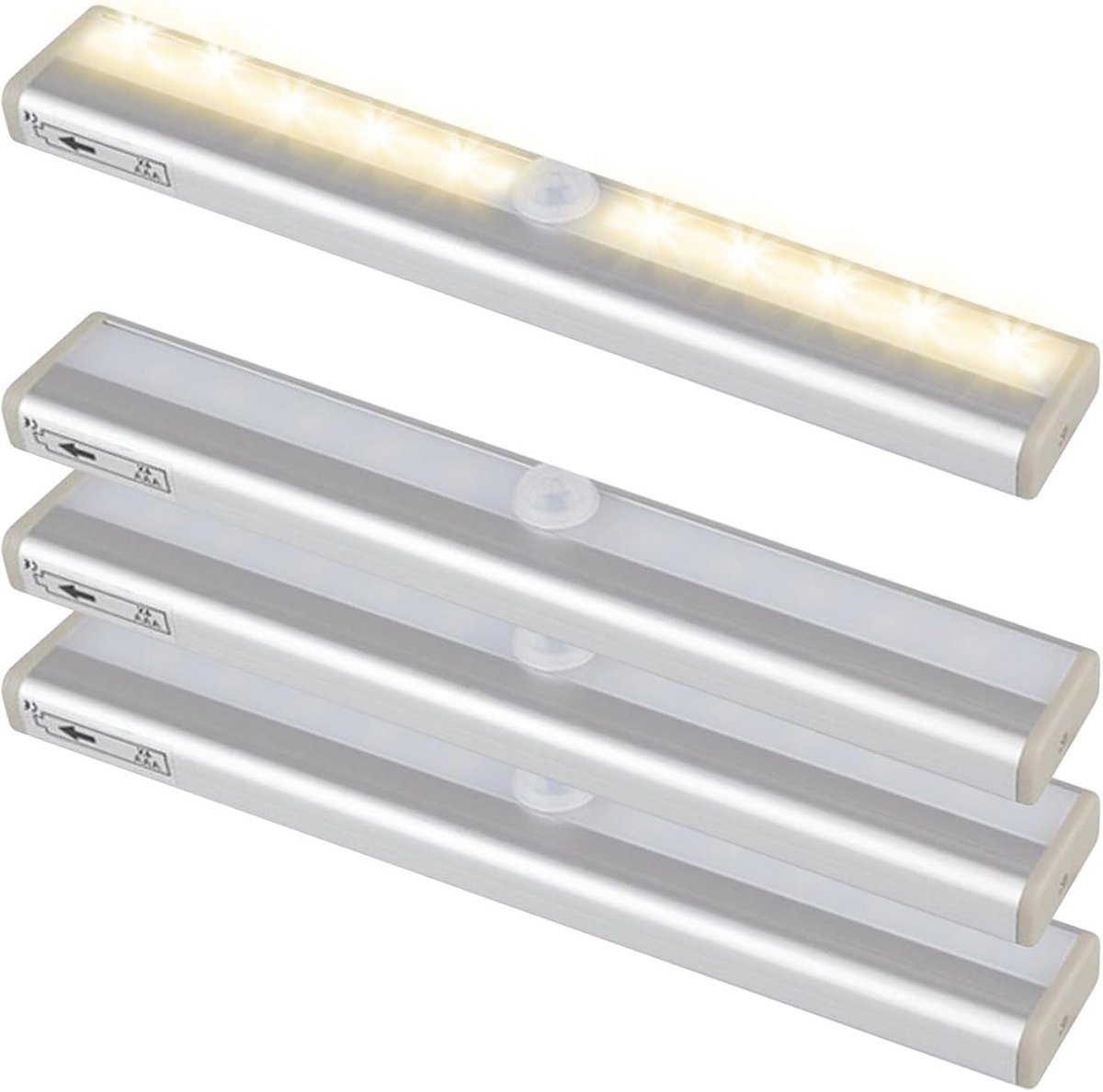 Bewegingssensor LED Nachtlamp met Magnetische Strip – 10 Warmwitte Lichten voor Thuis en Camper