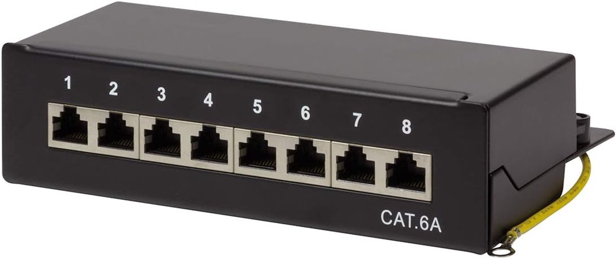 Patchpaneel Cat.6A 8-Port - Professionele Wand- en Tafelmontage voor Ethernet
