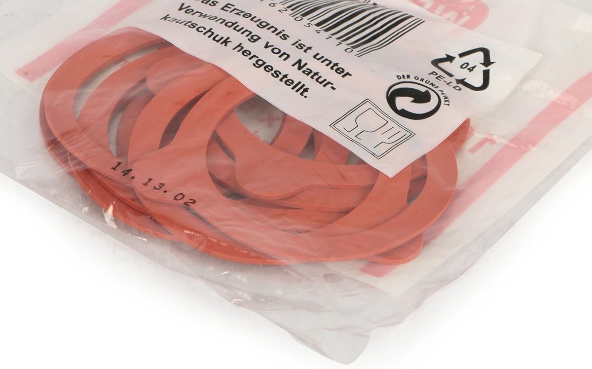 80 mm Afdichtingen voor Weck Potten - Pack van 10 - Kunststof en Donkerrood