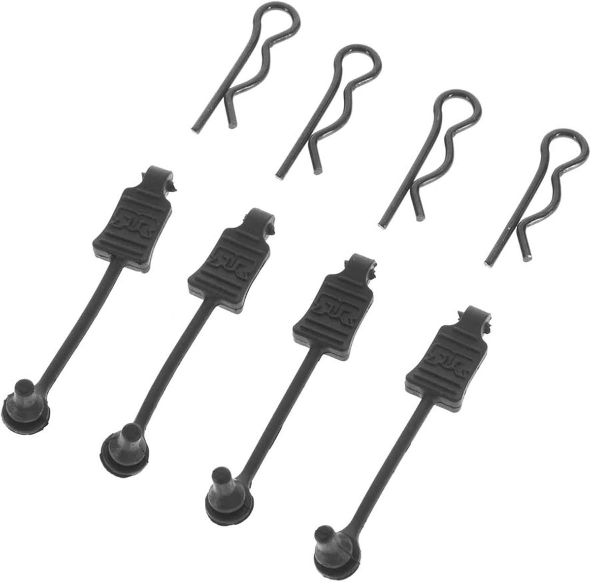 Body Clip Retainer 1/8 Schaal Zwart (4) voor Radio Control Auto Onderdelen