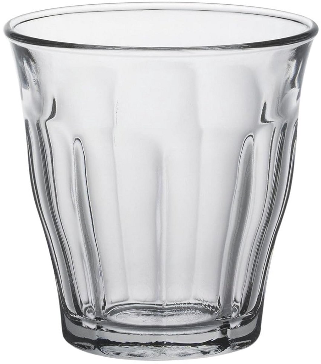 Set van 6 transparante drink- en dessertglazen van gehard glas - 90 ml