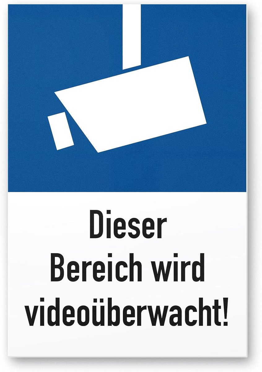 Waarschuwingsbord Videobewaking - Opgelet Voorzichtig 20 x 30 cm