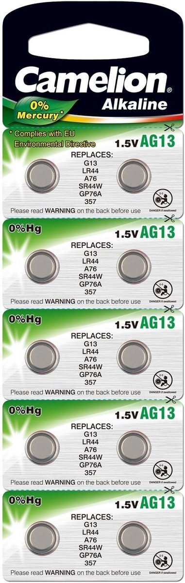 10 x 1,55 V Knoopcelbatterijen AG1 - LR60, S621E, 134, GP364 - 10 Stuks