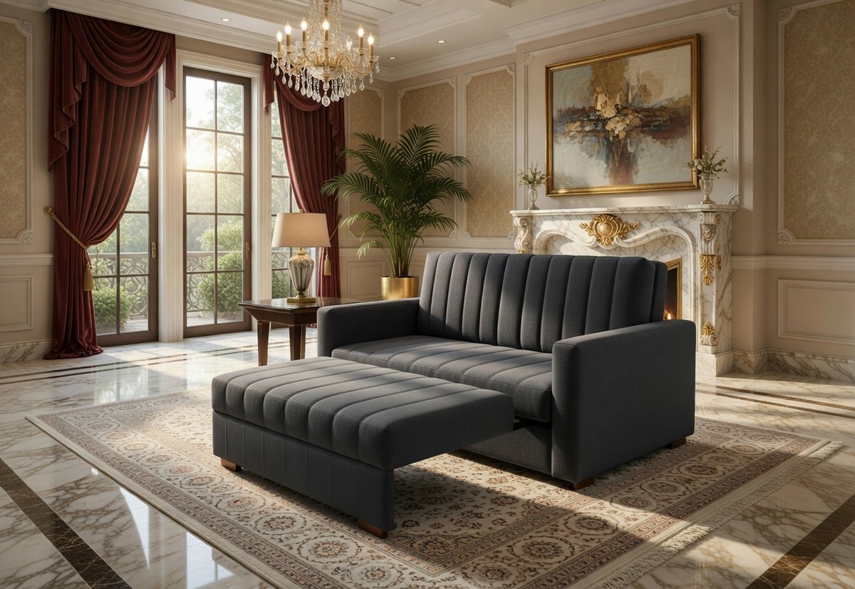 Zanzibar Luxe 2-Zits Slaapbank 133 cm met Bedlade en Slaapfunctie – Grijs | Casa Serena
