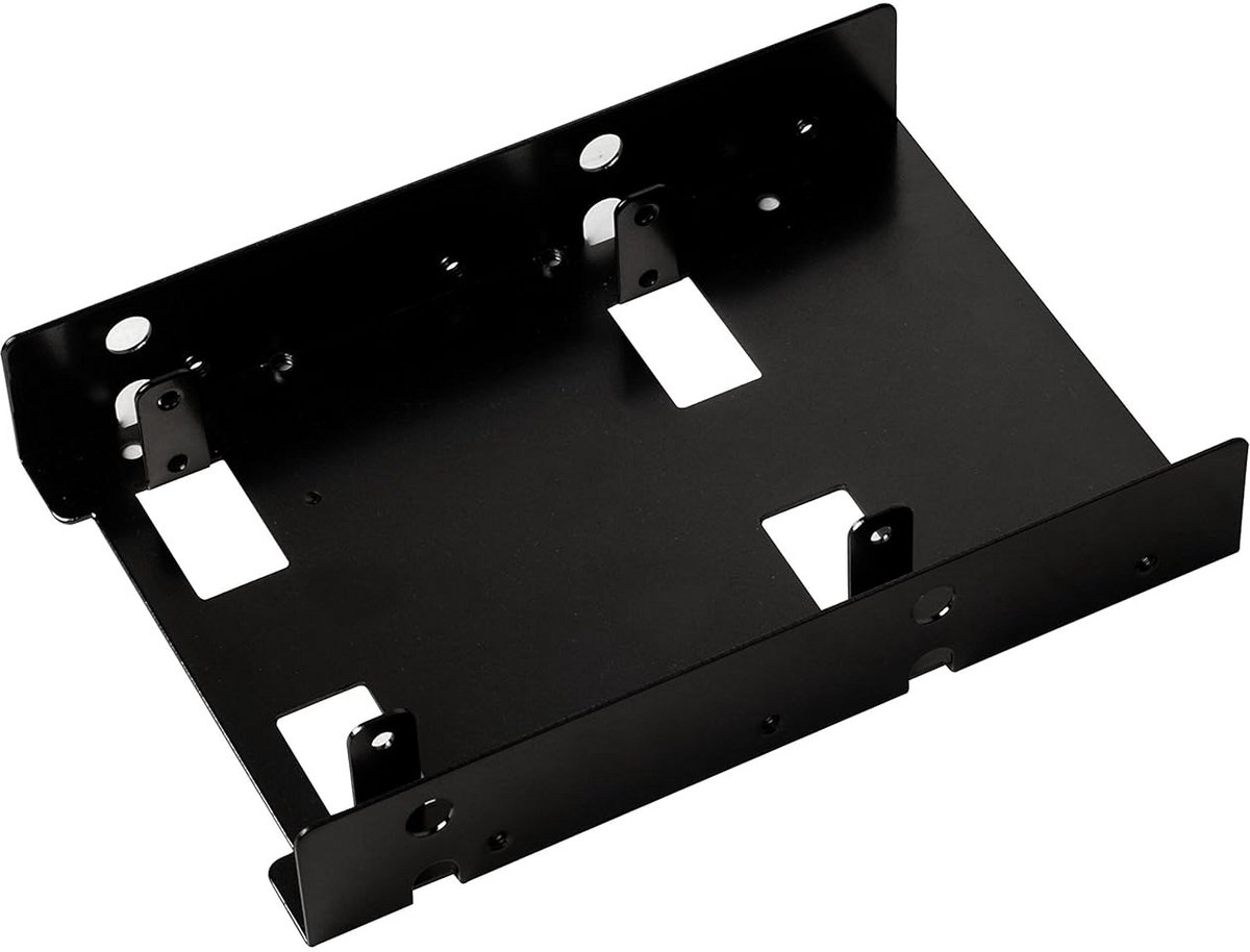 Inbouwframe 3.5" voor 2x 2.5" SSD/HDD - Zwart