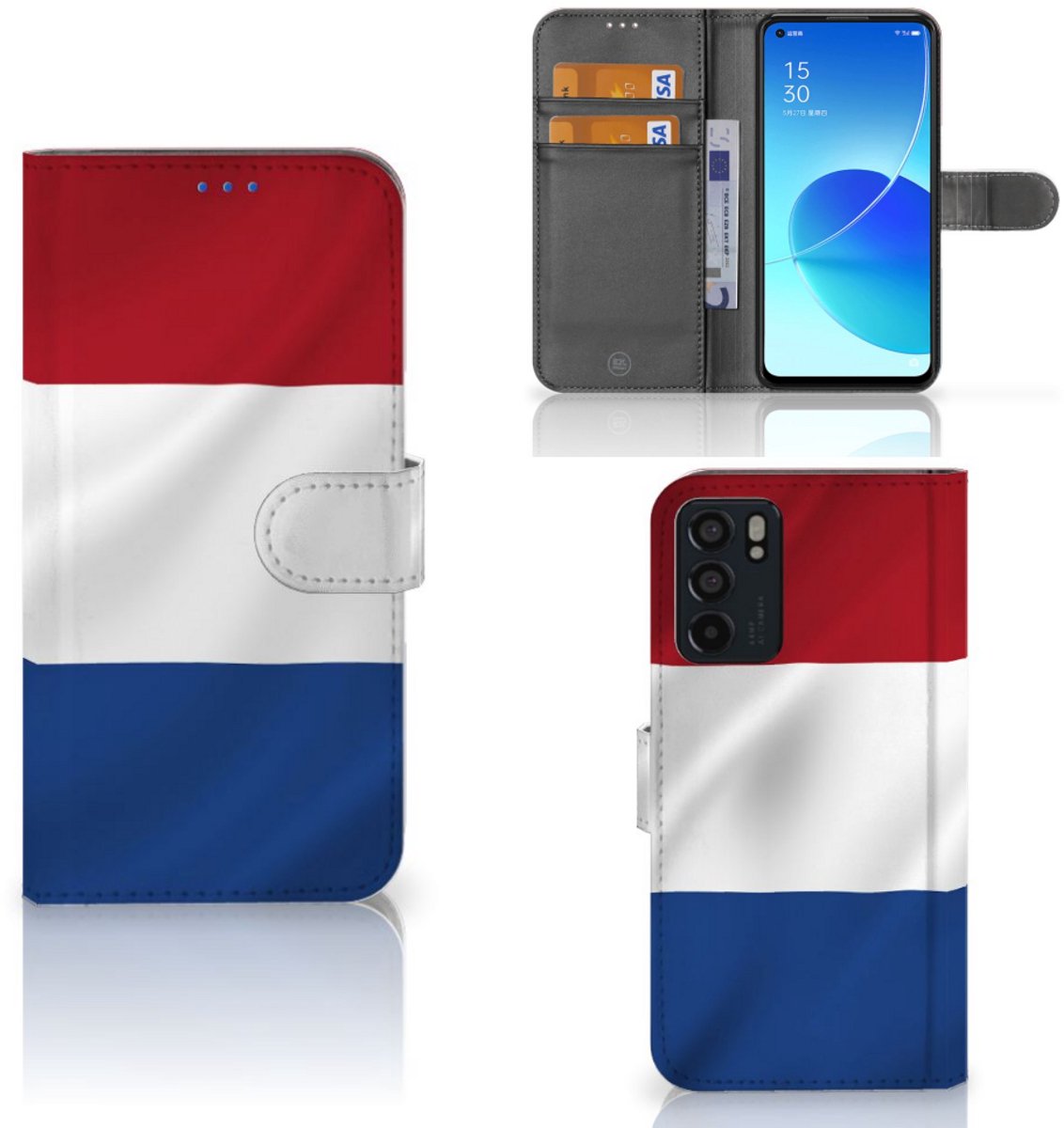 OPPO Reno6 5G Bookstyle Case Nederlandse Vlag