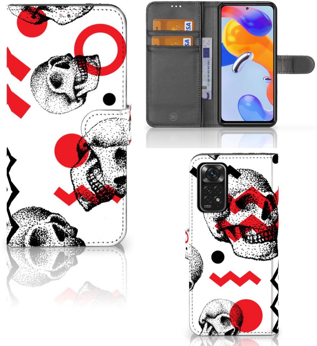 Telefoonhoesje met Naam Xiaomi Redmi Note 11 Pro 5G/4G Skull Red