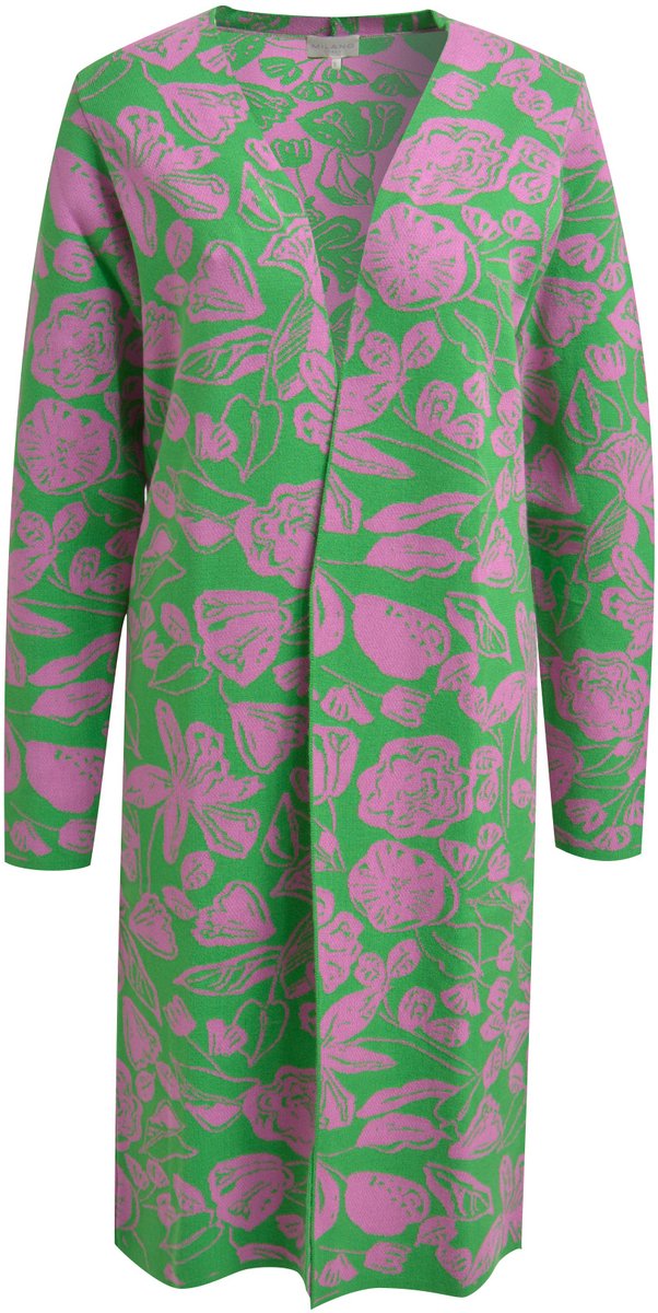 Milano Italy - lang vest groen roze - maat S