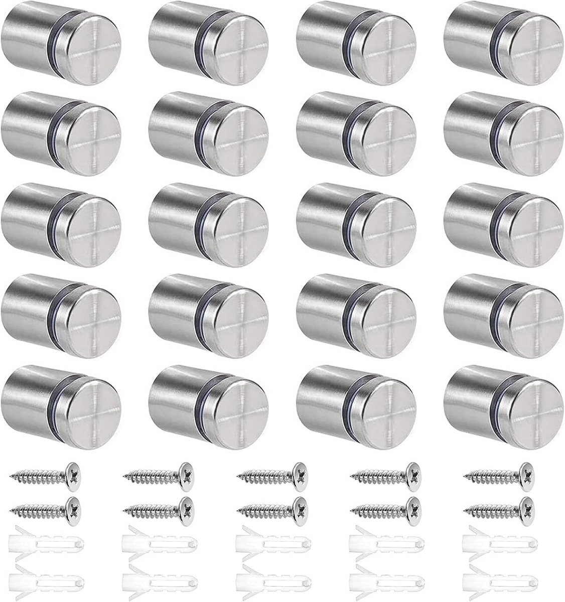 20 Stuks Standoff Bevestigingen 19x25mm Rvs voor Teken Displays