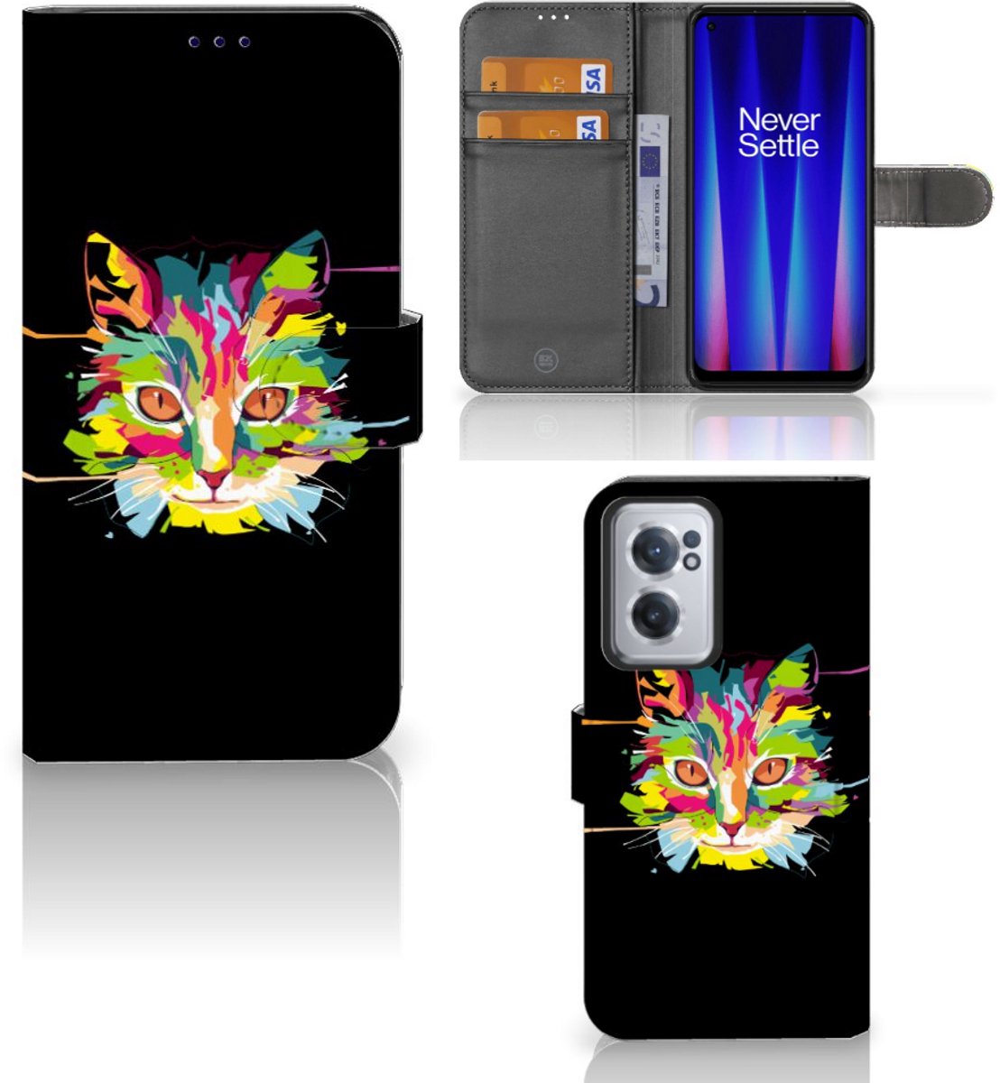 OnePlus Nord CE 2 Leuk Hoesje Cat Color