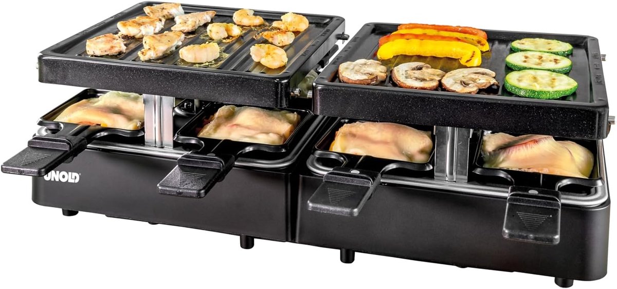 Raclette Grill voor 8 Personen - Uittrekbaar en Flexibel 1300W