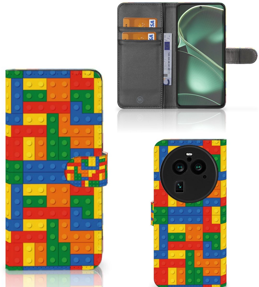 Book Case voor OPPO Find X6 Pro Telefoon Hoesje Blokken