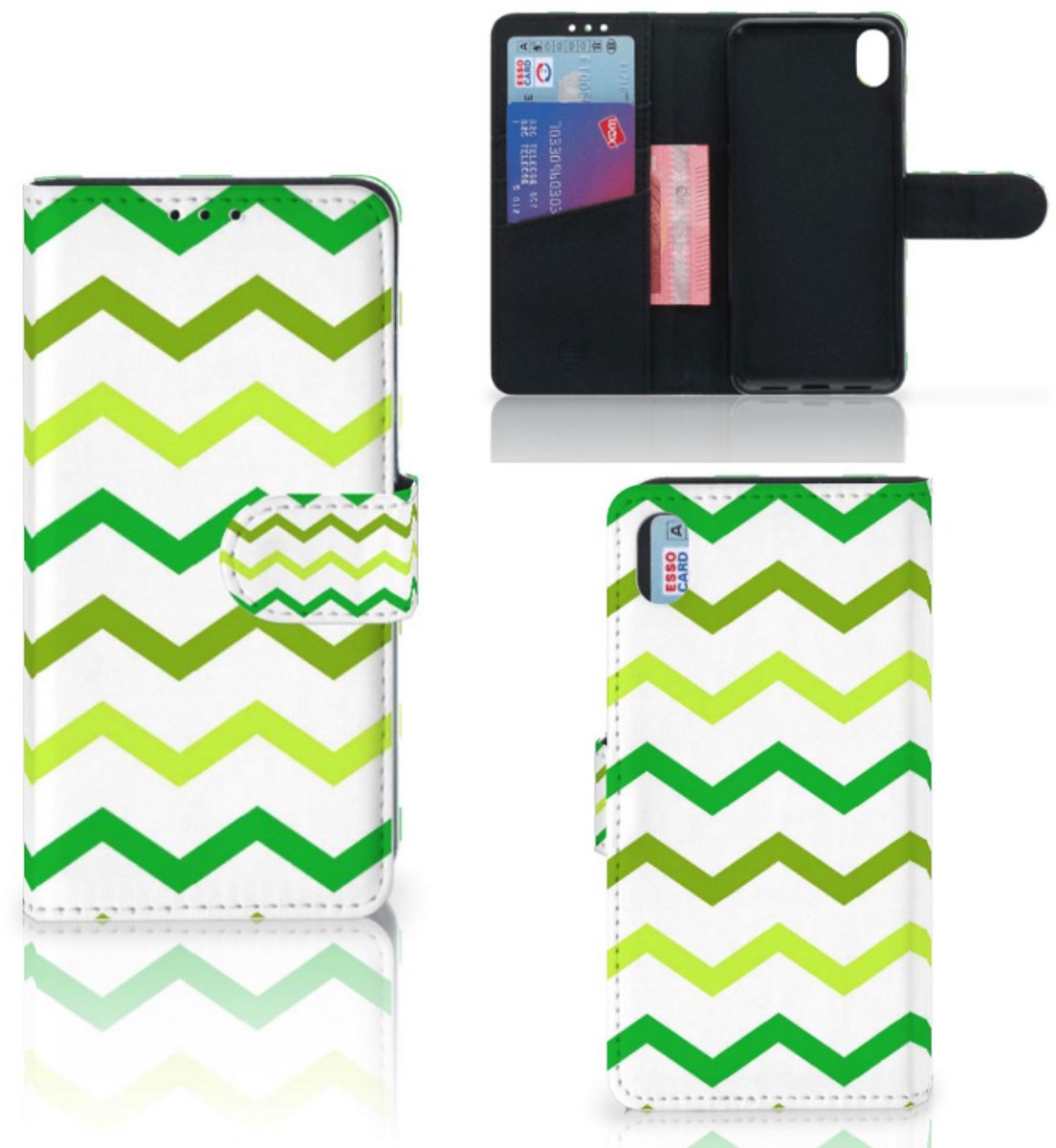 Xiaomi Redmi 7A Telefoon Hoesje Zigzag Groen
