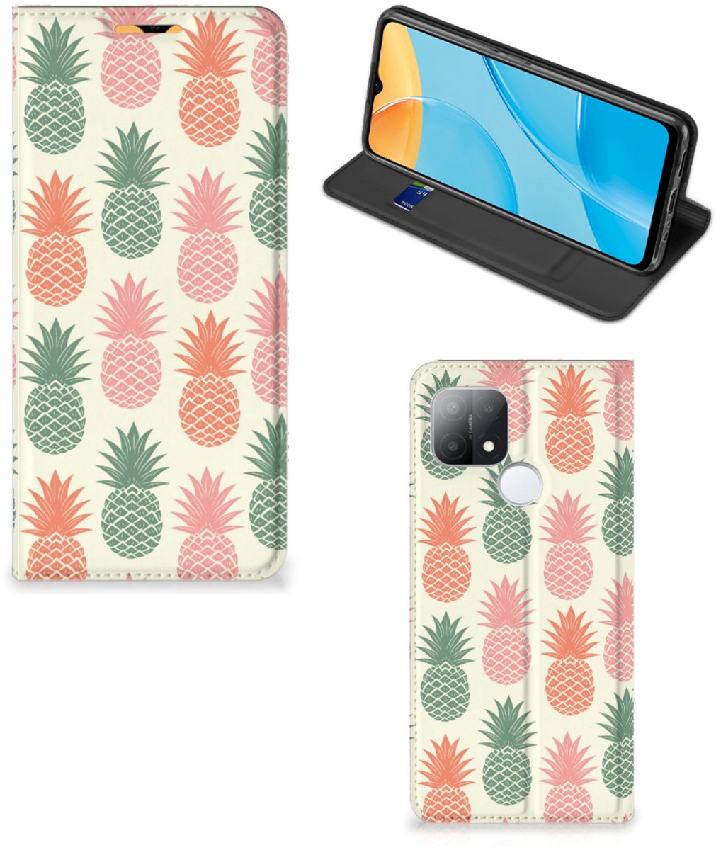 OPPO A15 Flip Style Cover Ananas