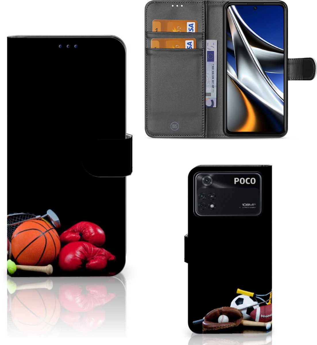 Xiaomi Poco X4 Pro 5G Wallet Case met Pasjes Sports