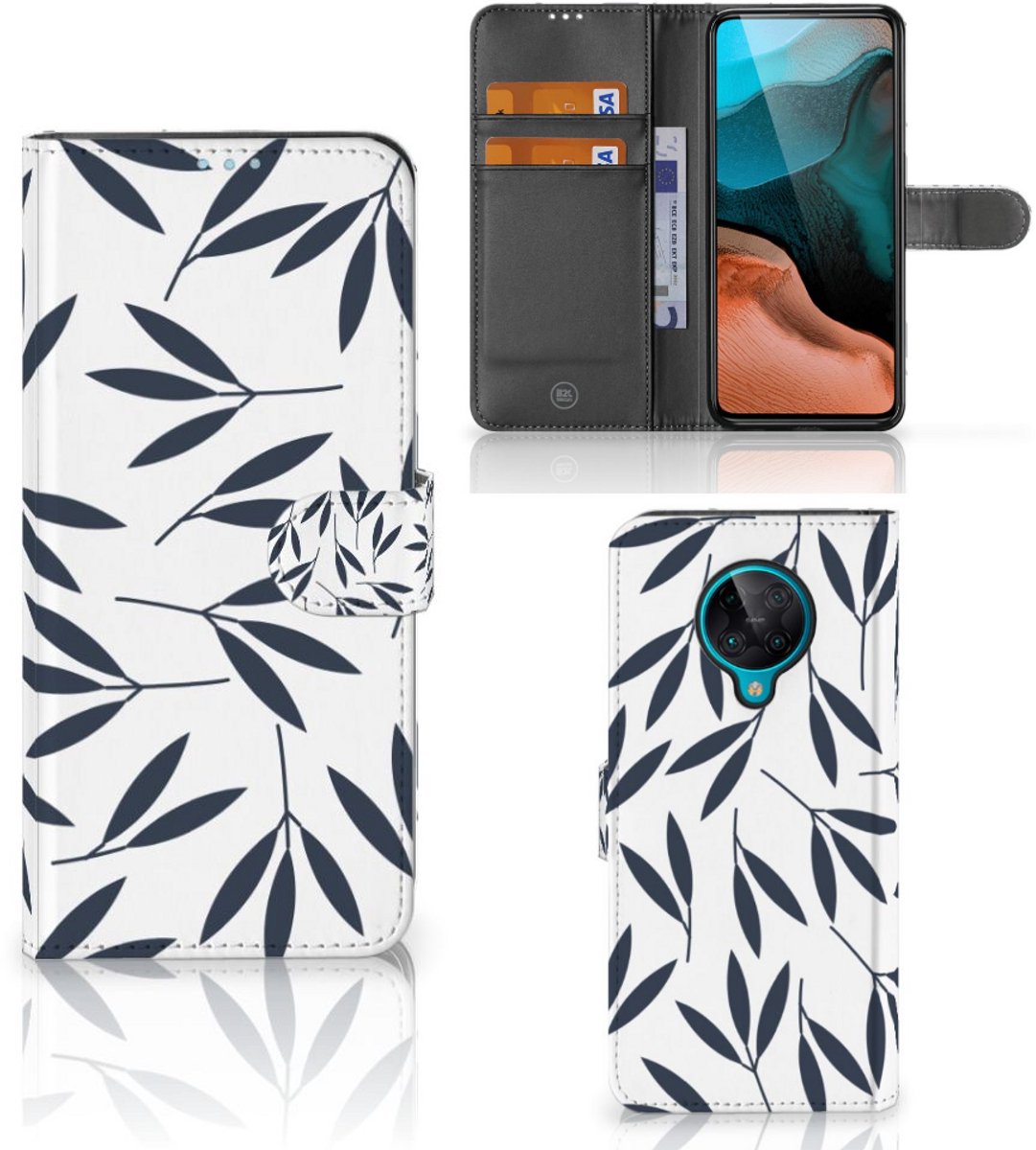 Xiaomi Poco F2 Pro Hoesje Leaves Blue
