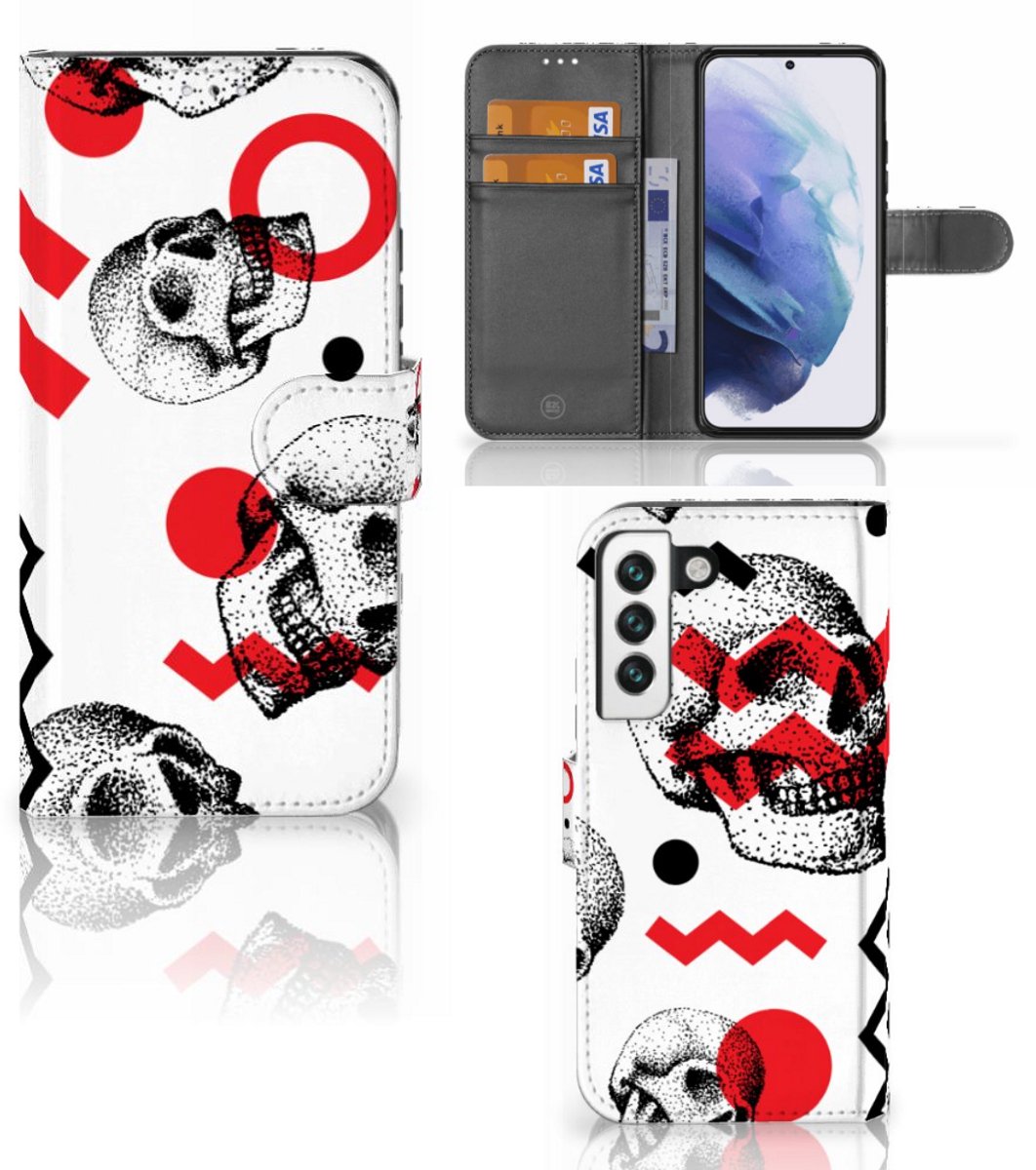 Telefoonhoesje met Naam Samsung Galaxy S22 Skull Red