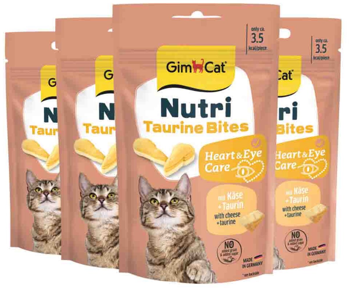 GimCat Kattensnack Nutri Taurine Bites - 4 x 40 gr - Voordeelverpakking