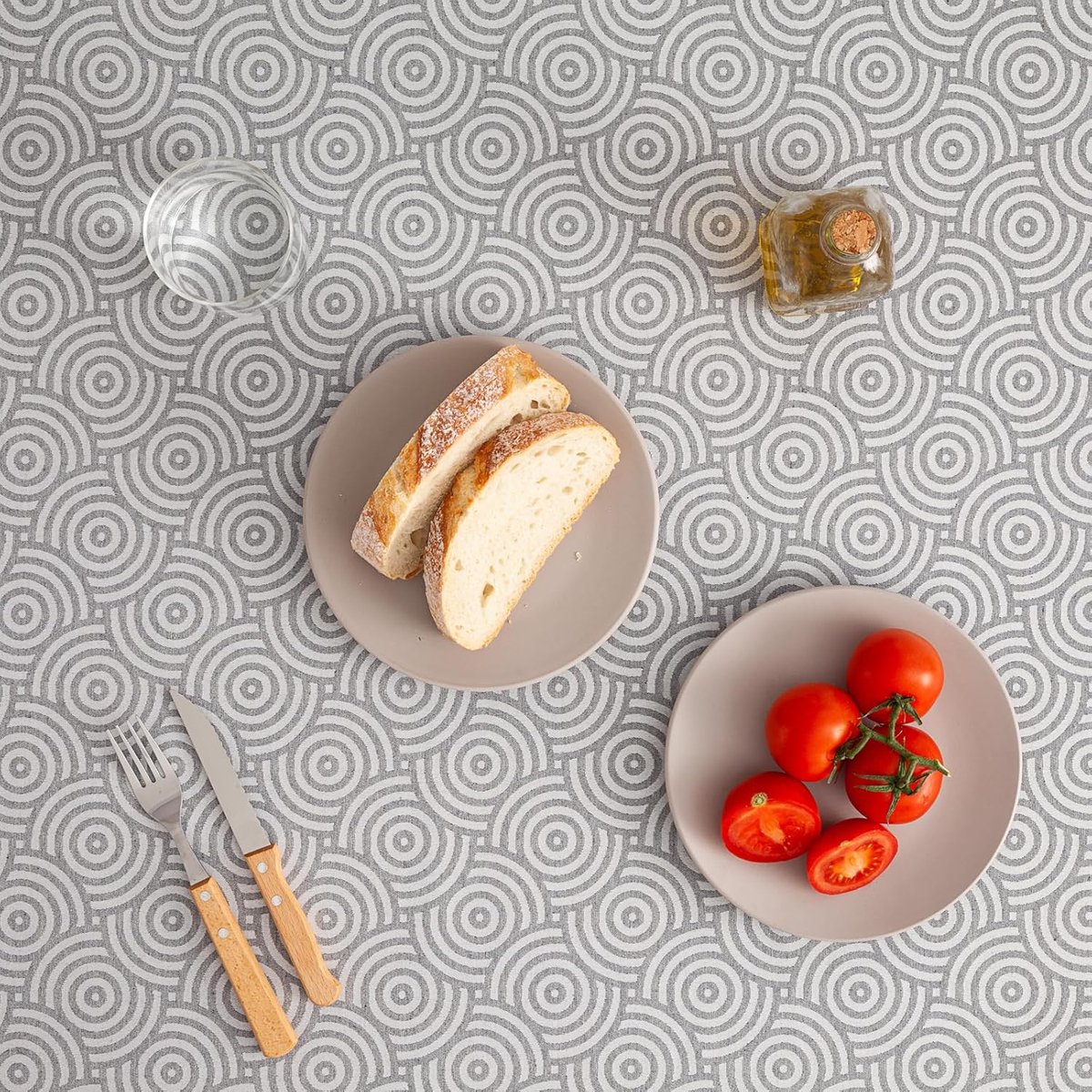 Vuilafstotend Vierkant Tafelkleed Waterdicht Jacquard 140 x 140 cm Grijs