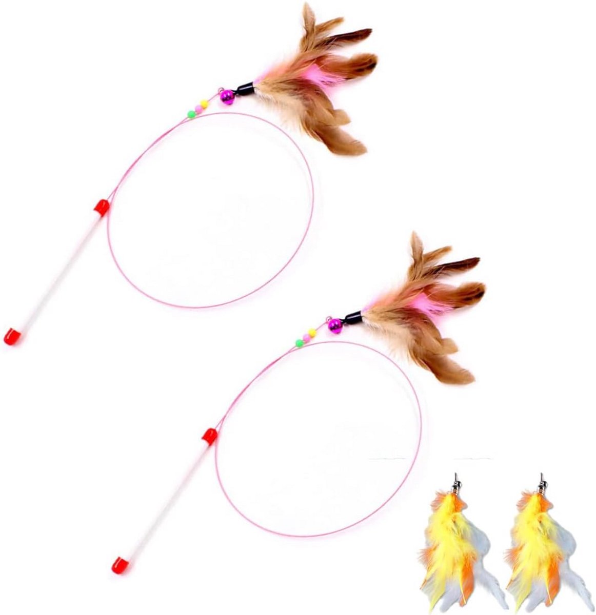 Veren Teaser Kattenspeelgoed 2 Stuks - Interactief Speelgoed voor Katten en Kittens