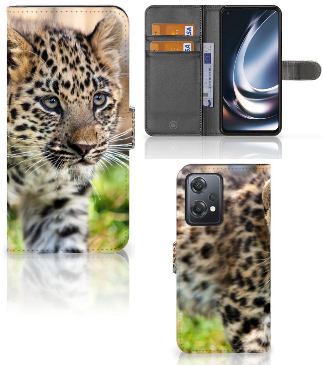 OnePlus Nord CE 2 Lite Telefoonhoesje met Pasjes Baby Luipaard