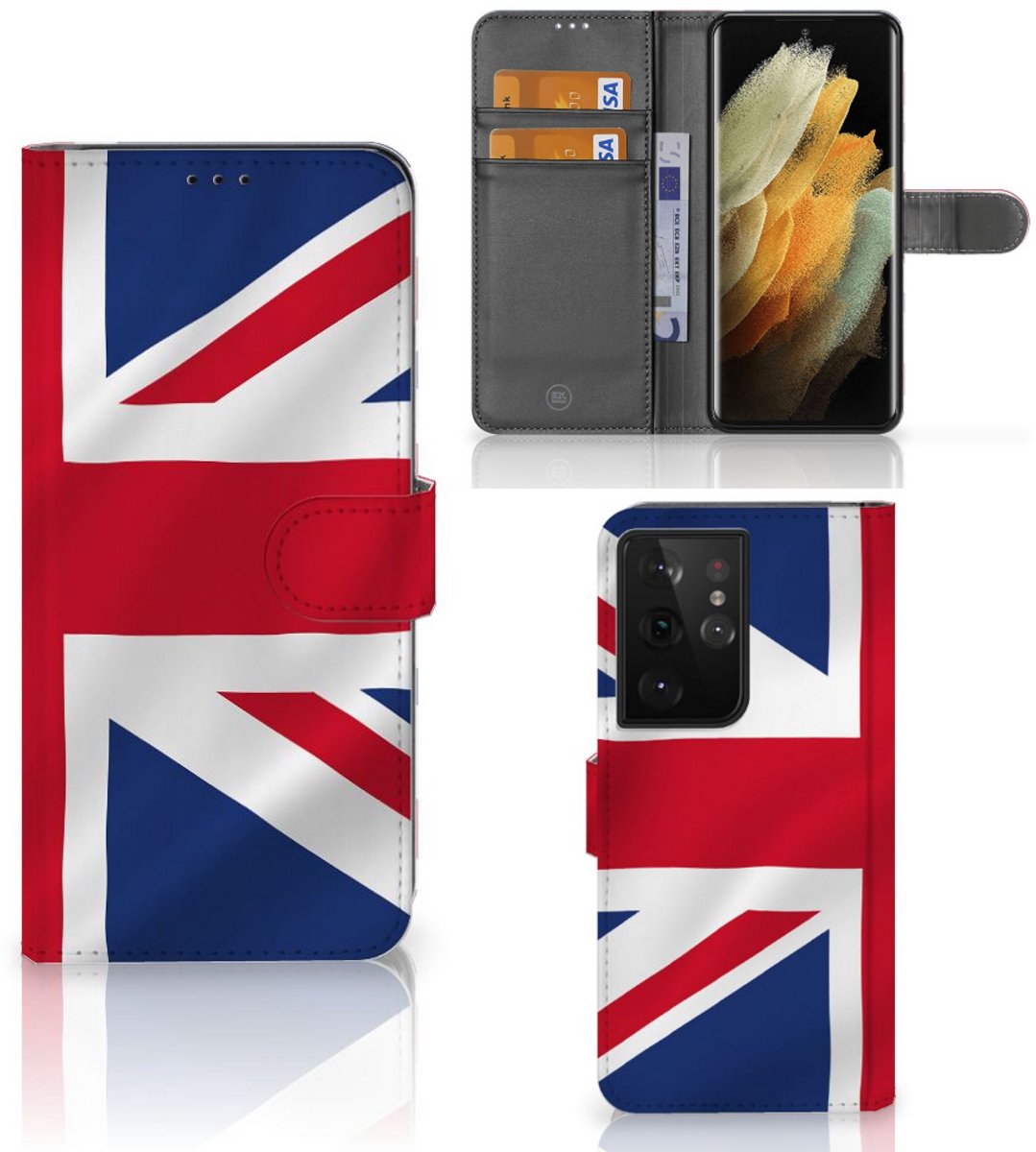 Samsung Galaxy S21 Ultra Bookstyle Case Groot-Brittannië