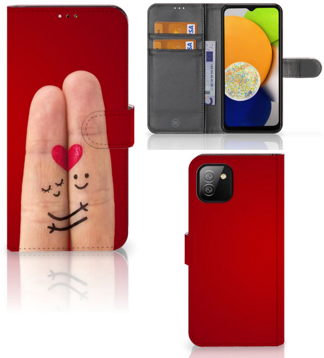Samsung Galaxy A03 Wallet Case met Pasjes Liefde - Origineel Romantisch Cadeau