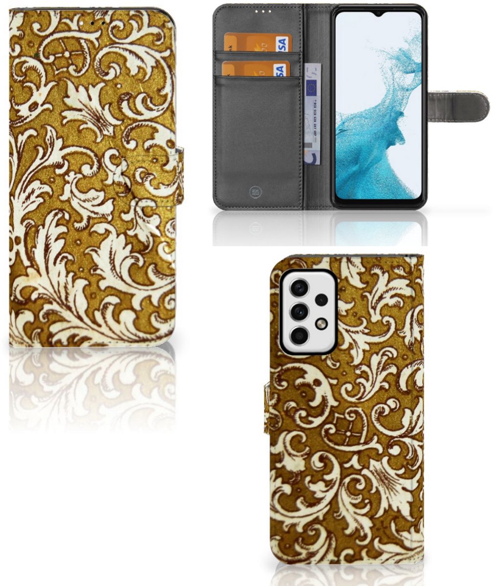 Wallet Case Samsung Galaxy A23 Barok Goud