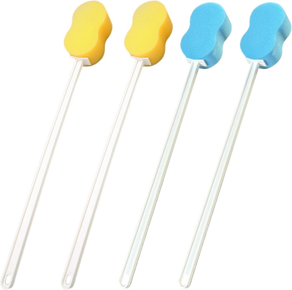 Douche Spons met Lange Steel - 4 stuks 55 cm voor Rug en Lichaam