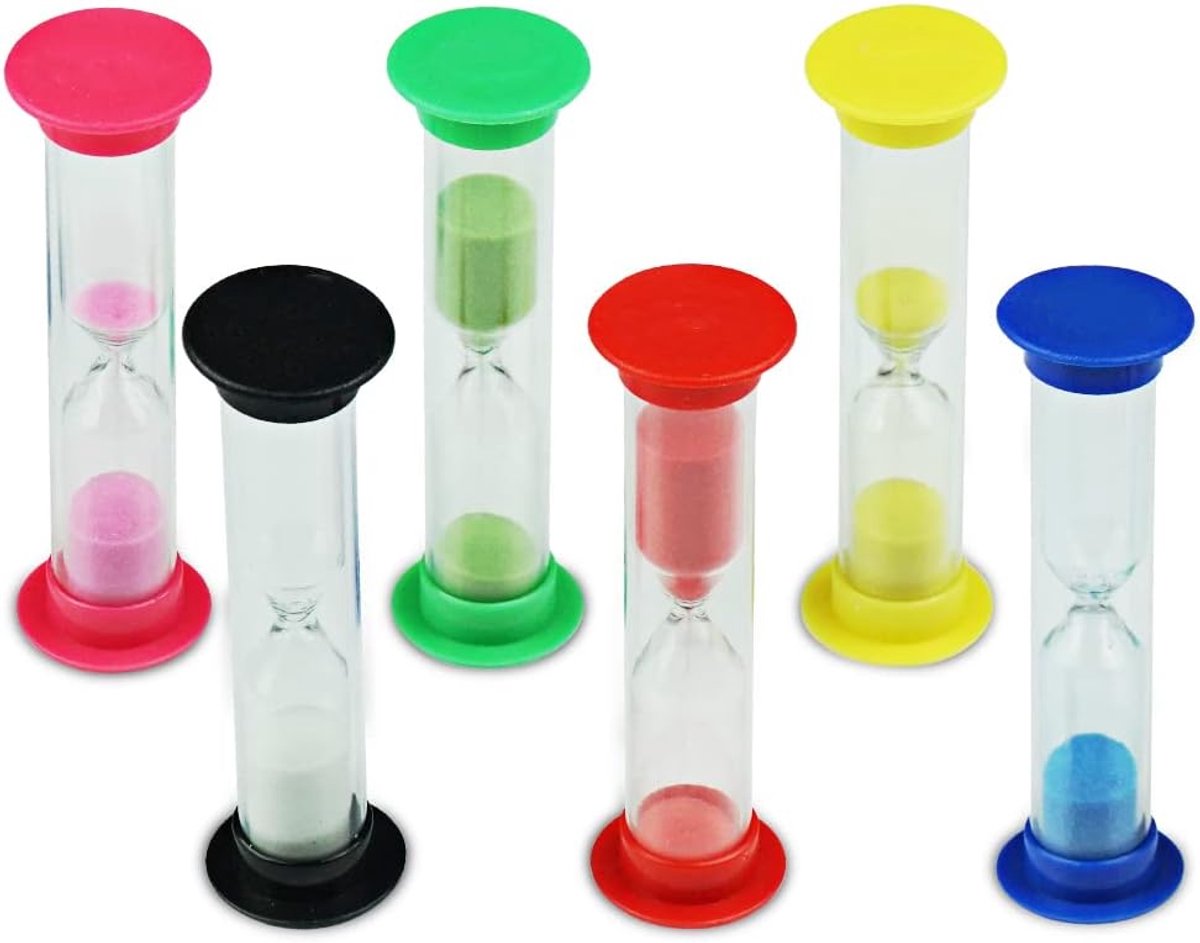 Kleurige Zandloper Set voor Tijdbeheer - Inclusief 6 Stukken van 30s tot 10min