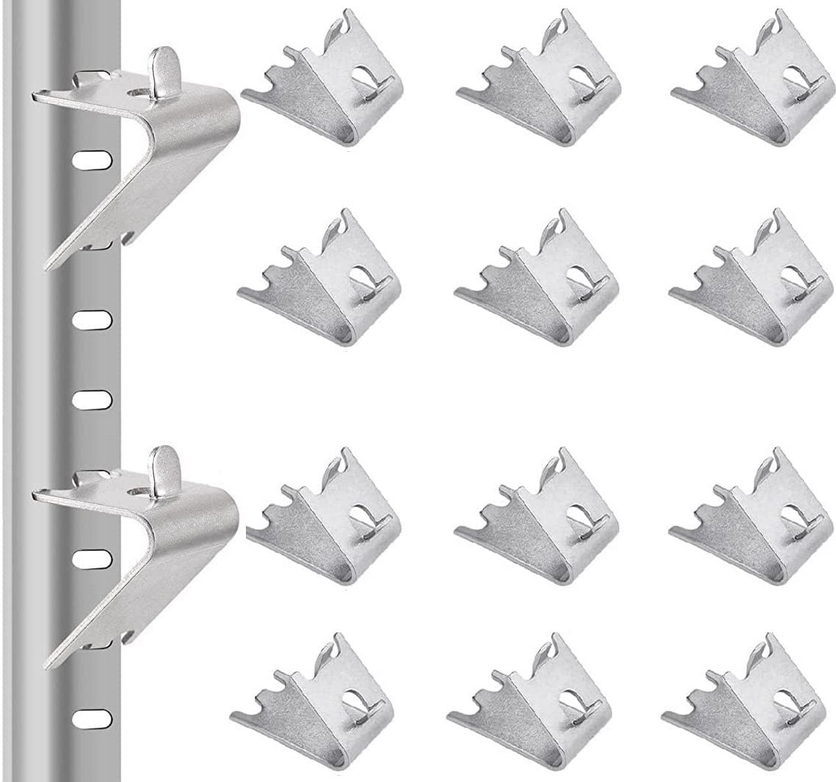 12 Stuks Plankdragers voor Koelkast en Vrieskast - Roestvrij Staal