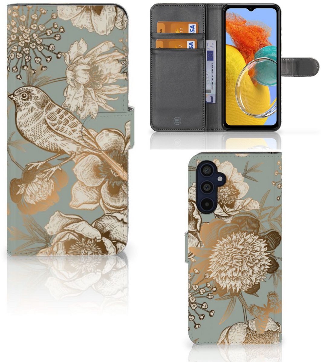 Hoesje voor Samsung Galaxy M14 Vintage Bird Flowers