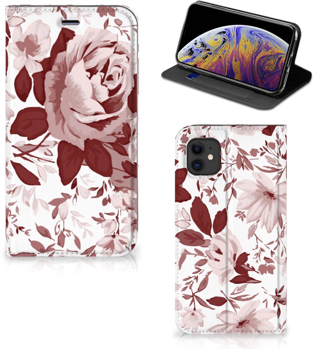 Bookcase Apple iPhone 11 Watercolor Flowers