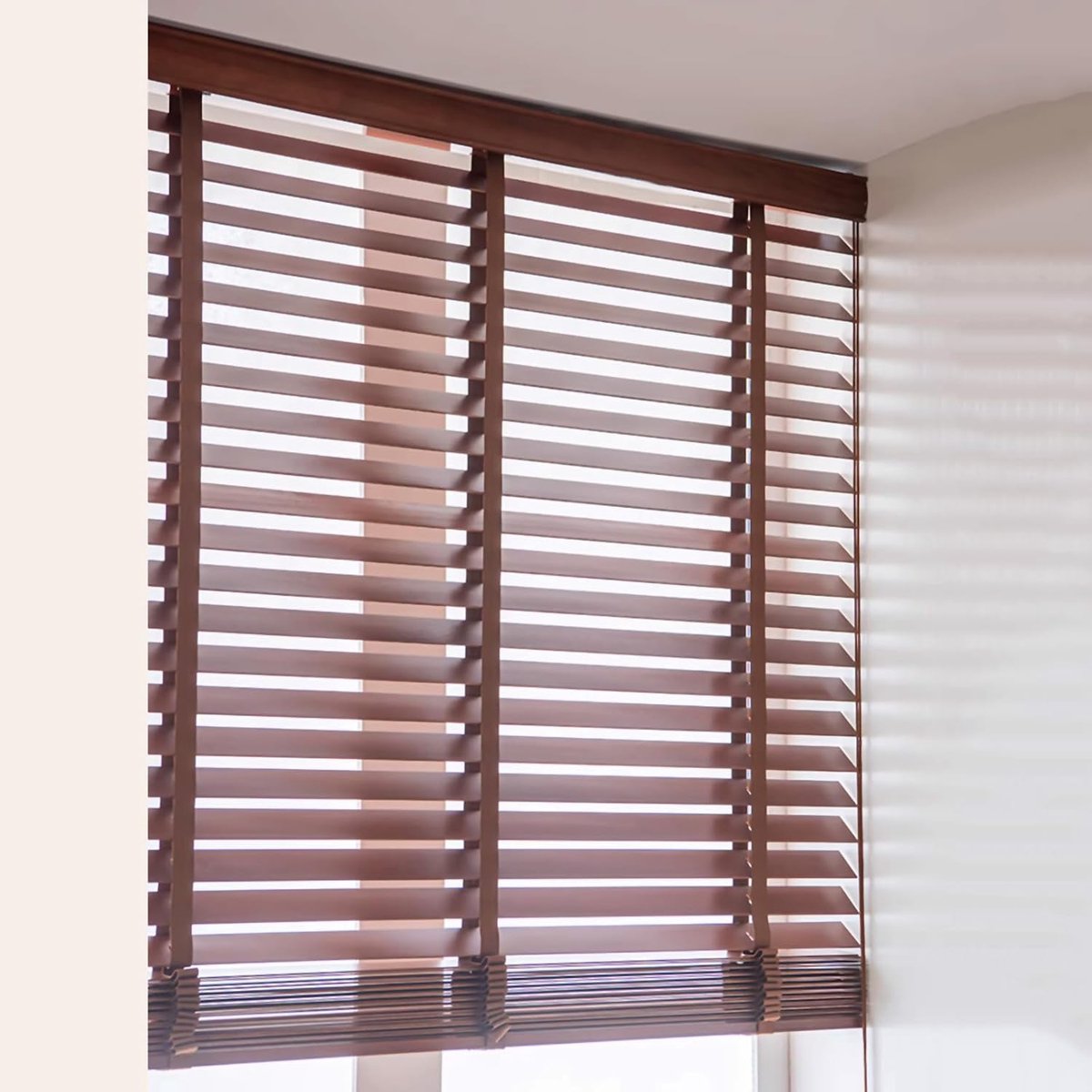 Houten Jaloezieën - Privacy Gordijnen - Raamdecoratie - Op Maat Gemaakt - 45 x 80 cm - Walnoot