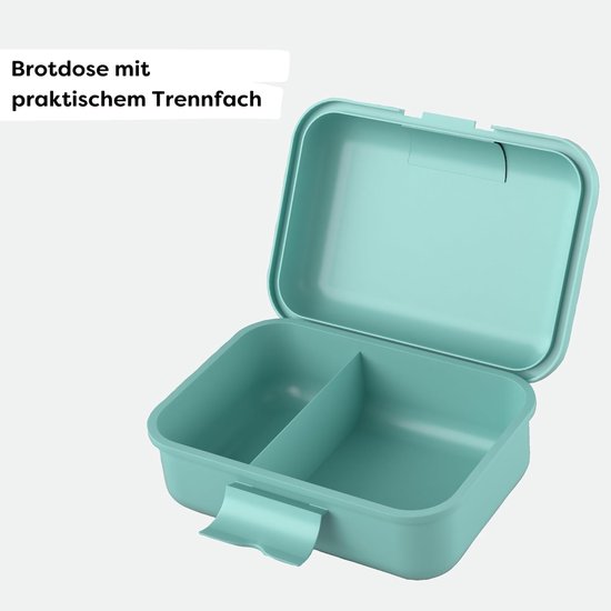 Kinder Lunchbox - Snack Doos - School en Reis - Met Verdeelvak - 18x13x7 cm - Turquoise van Kinder — afbeelding 2