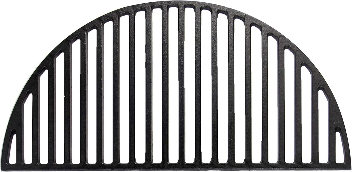 Grillrooster Gietijzer - Halve Maan Rooster - Kamado Grillen - Half Moon Design - 34.5 x 17.5 cm - Zwart