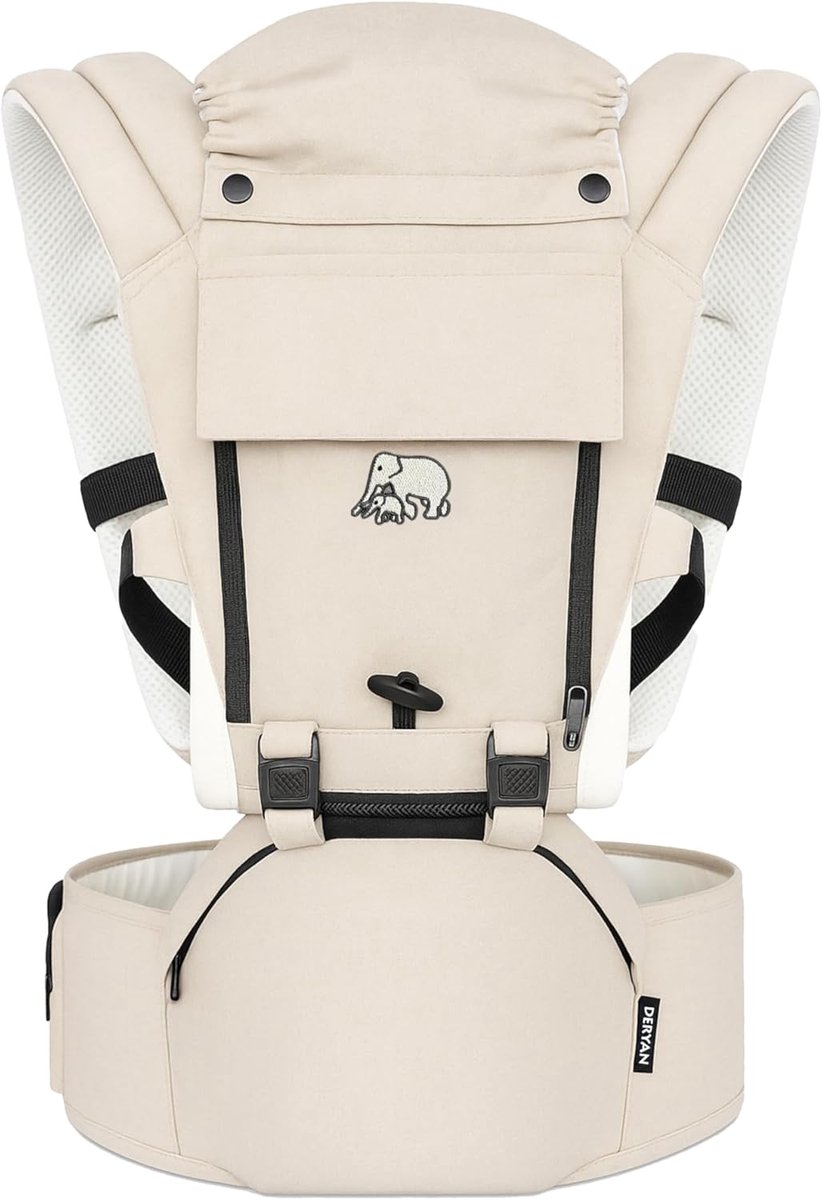 Draagzak Baby - Draagtas Peuter - Comfortabel Reizen - Instelbare Riem - 32x29x28 cm - Zand