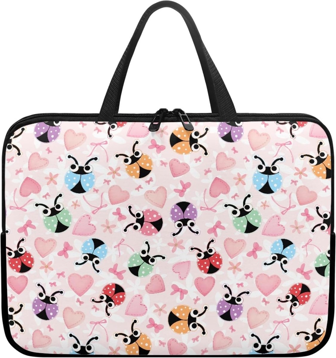 Laptoptas - Computerhoes - Bescherming Onderweg - Waterdicht Polyester - 10-17 inch - Roze Print