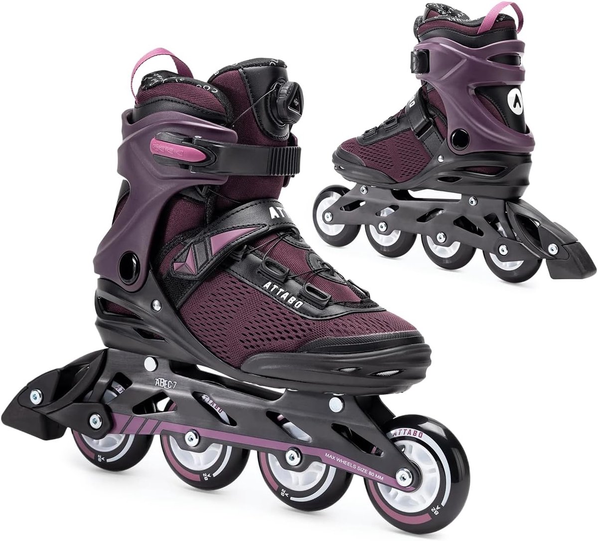 Fitness Skeelers - Inline Skates - Actieve Vrije Tijd - ABEC-7 Lagers - Maat 36-40 - Paars Zwart