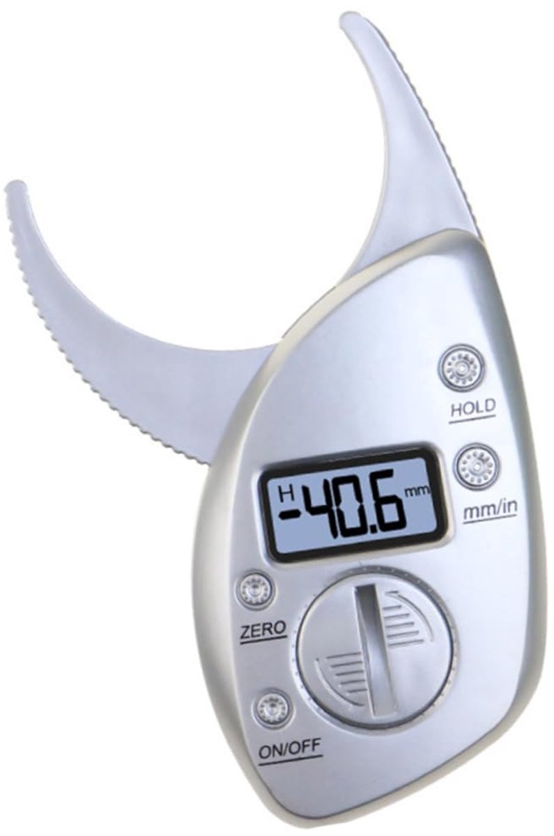 Vetmeter Fitness - Meetinstrument Lichaam - Gezondheid Monitoren - Draagbaar Digitaal Display - 12 x 5.5 x 1.5 cm - Zilver