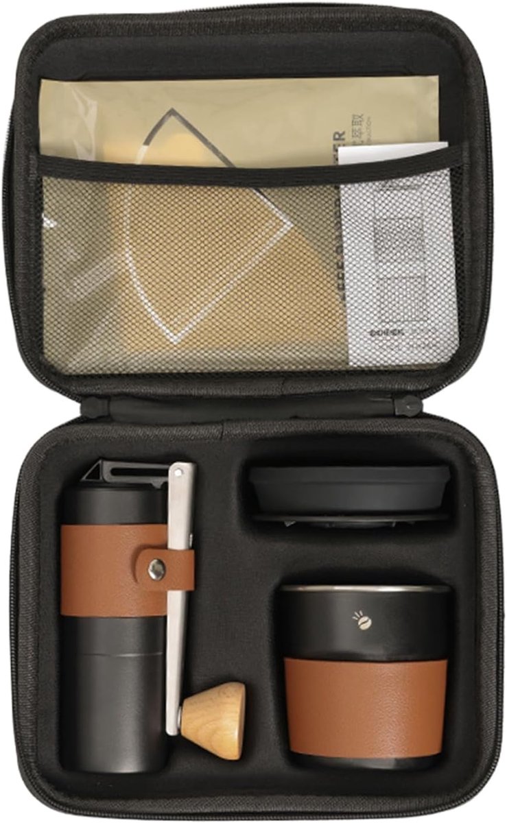 Draagbare Koffie Set - Kampeer Koffiezetapparaat - Outdoor Koffie Bereiden - Gelijkmatige Maling - Compact Formaat