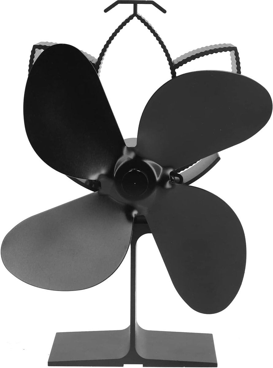 Kachel Ventilator - Warmte Aangedreven - Efficiënte Warmte - Stille Werking - 4 Bladen