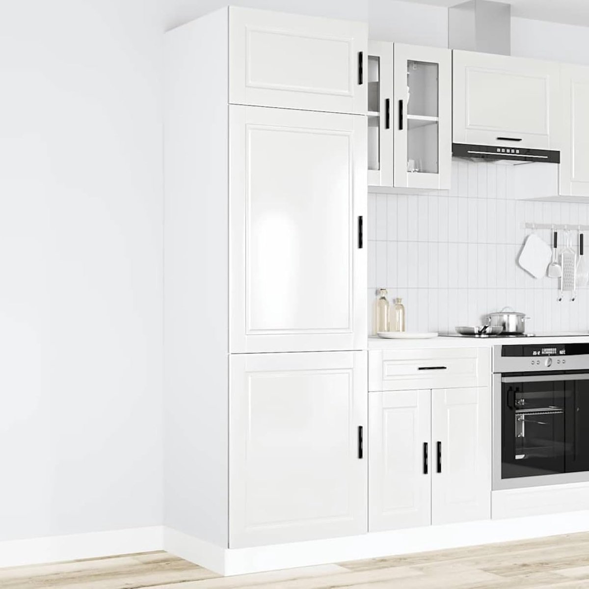 Keukenkast - Opberger - Keuken organiseren - Verstelbare poten - 60 cm breed - Hoogglans wit