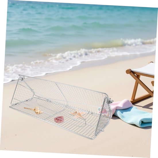 Opvouwbare Zandzeef - Strand Zeef Net - Strand Schoonmaken - Roestvrij Staal - 50x20x19 cm - Zilver — afbeelding 2