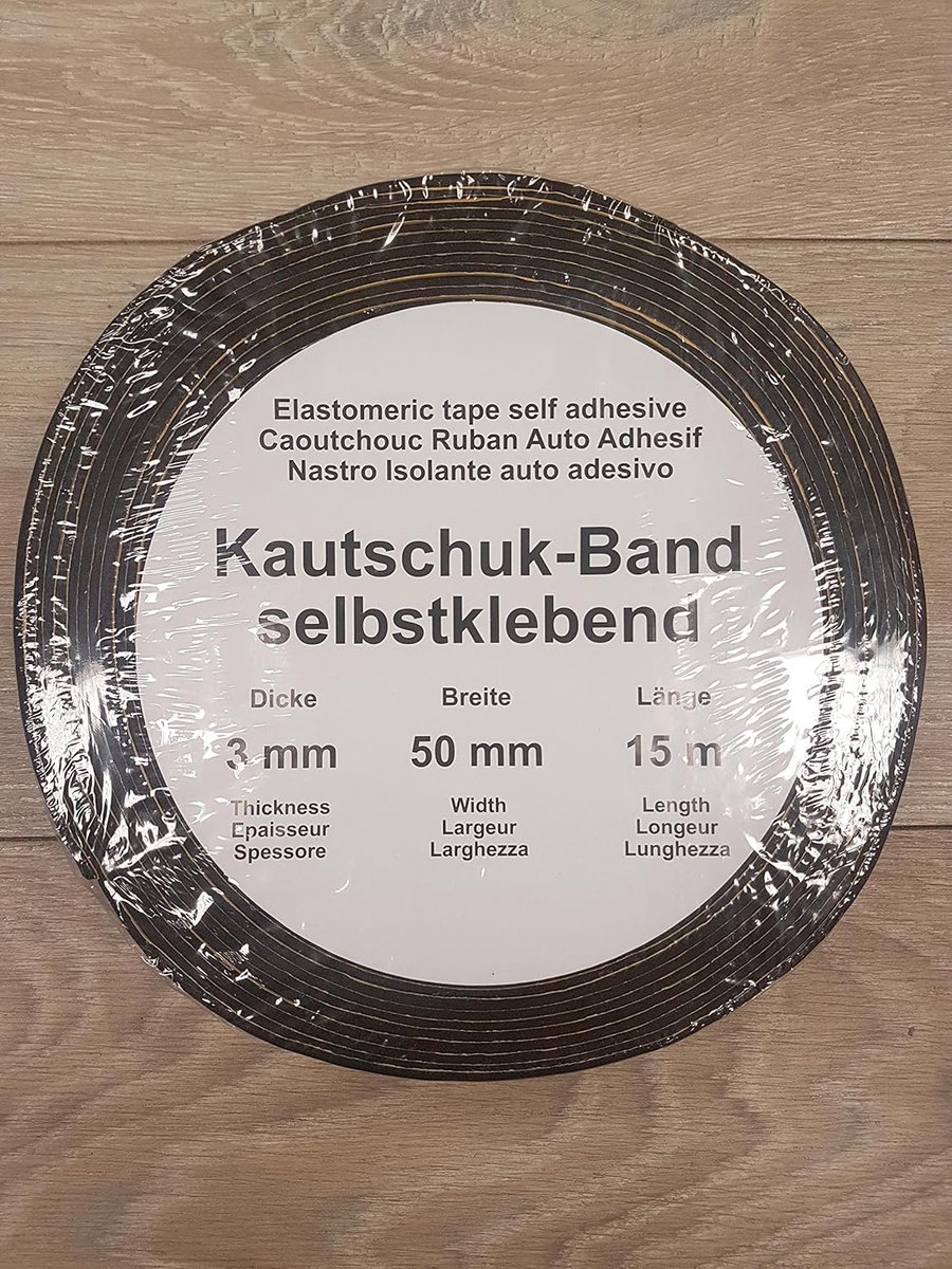 Isolatietape Rubber - Zelfklevende Tape - Koude Isolatie - Hoge Kleefkracht - 50x3mm 15m - Zwart
