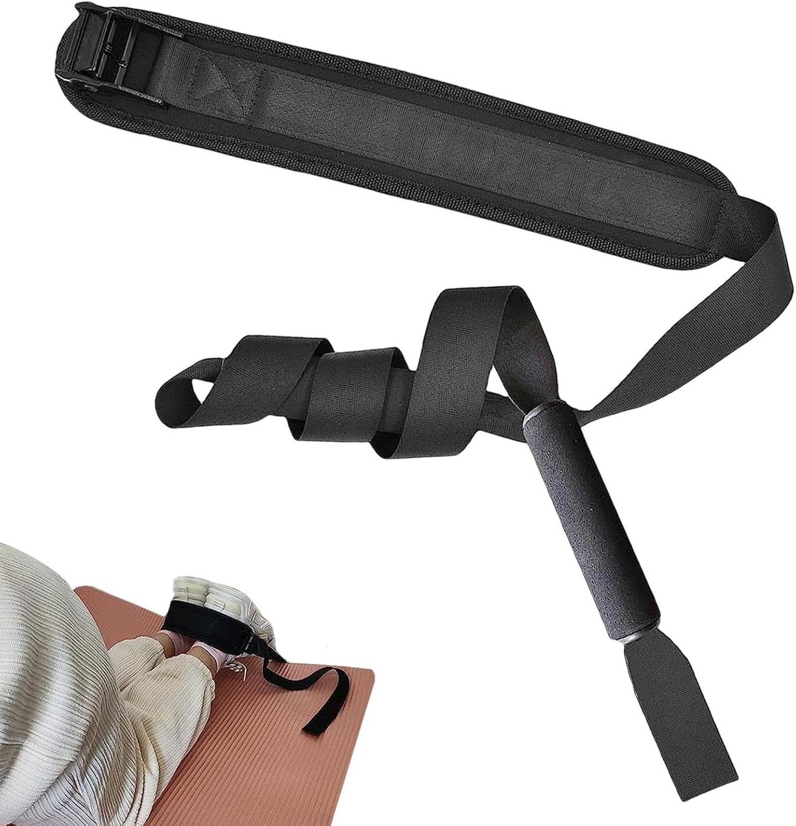 Hamstring Curl Riem - Been Trainer - Thuis Krachttraining - Snelle Lengte Instelling - 17.5 x 11.2 x 5.9 cm