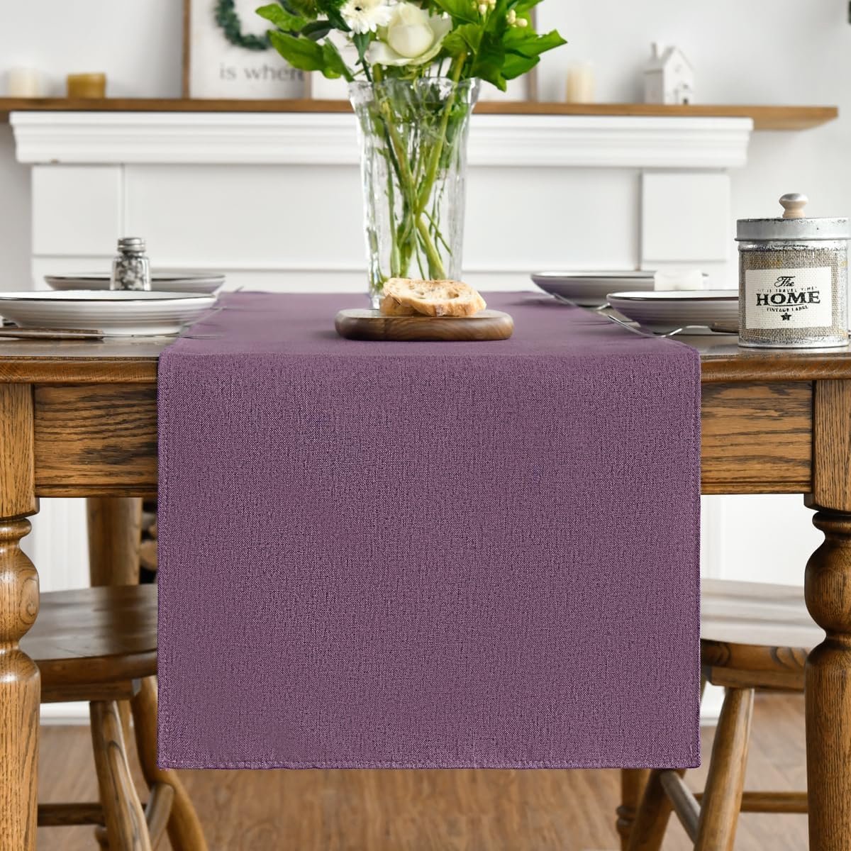 Tafelloper - Tafeldecoratie - Diner en Feest - Uniek patroon - 40x240 cm - Lila
